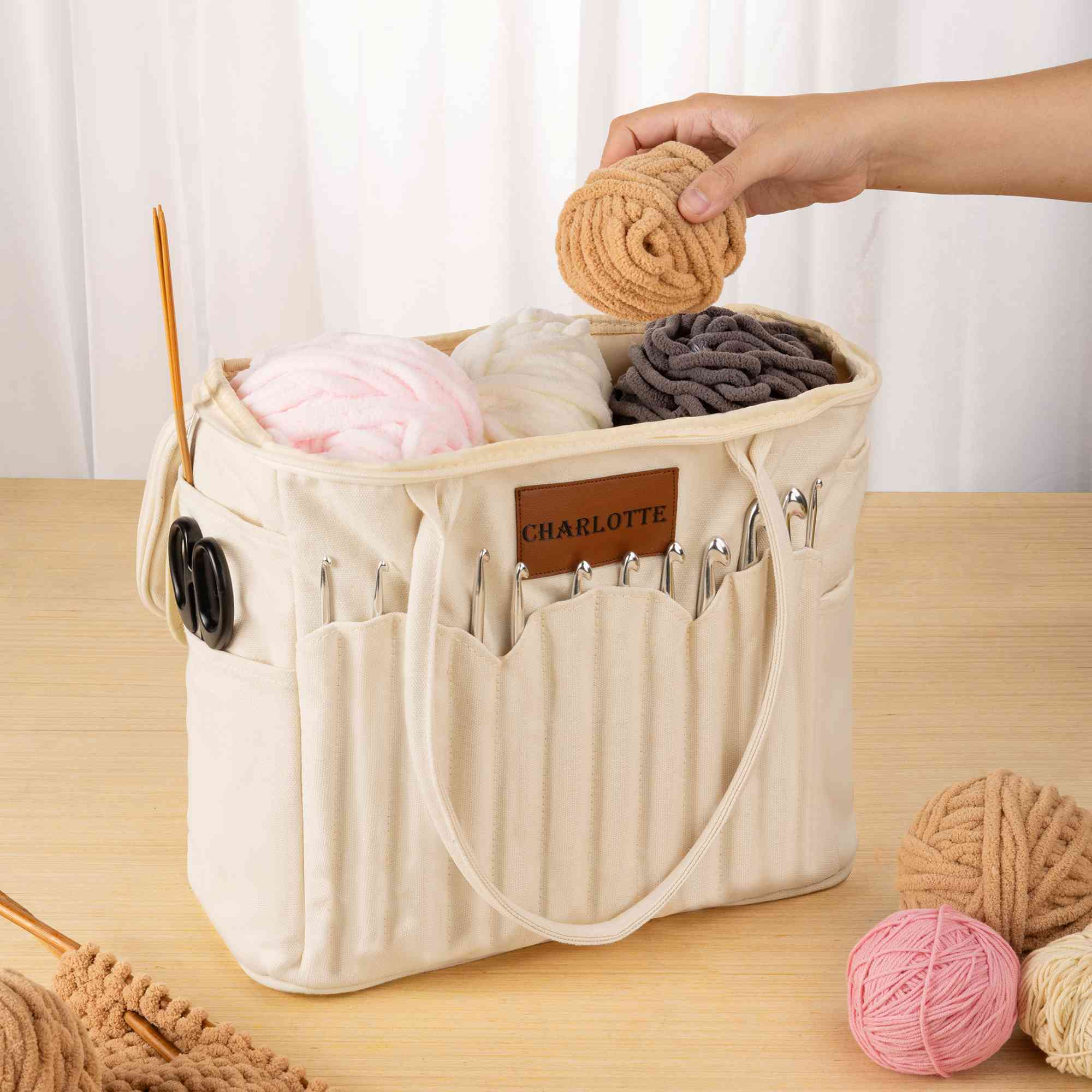 Personalized Canvas Knitting & Crochet Bag