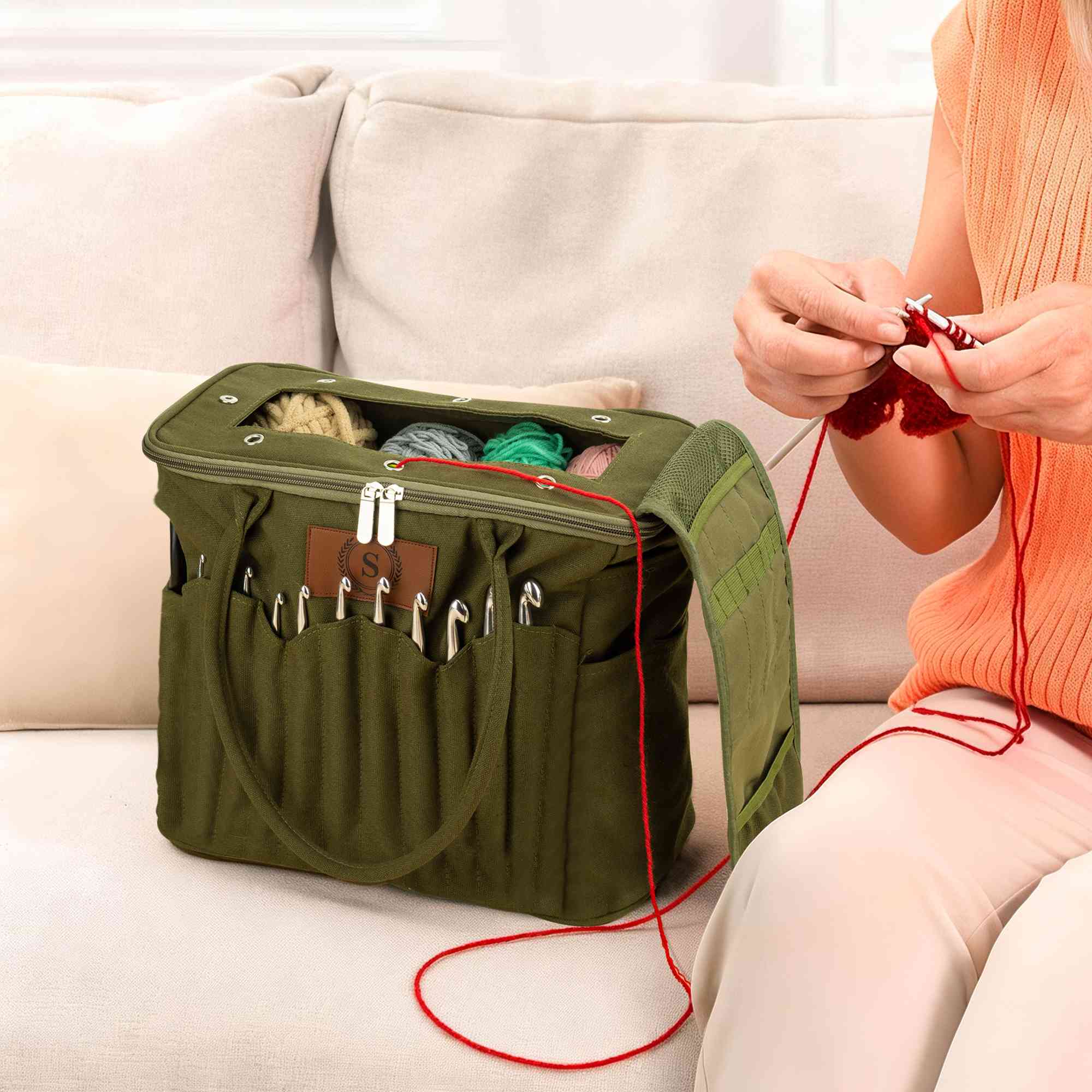 Personalized Canvas Knitting & Crochet Bag