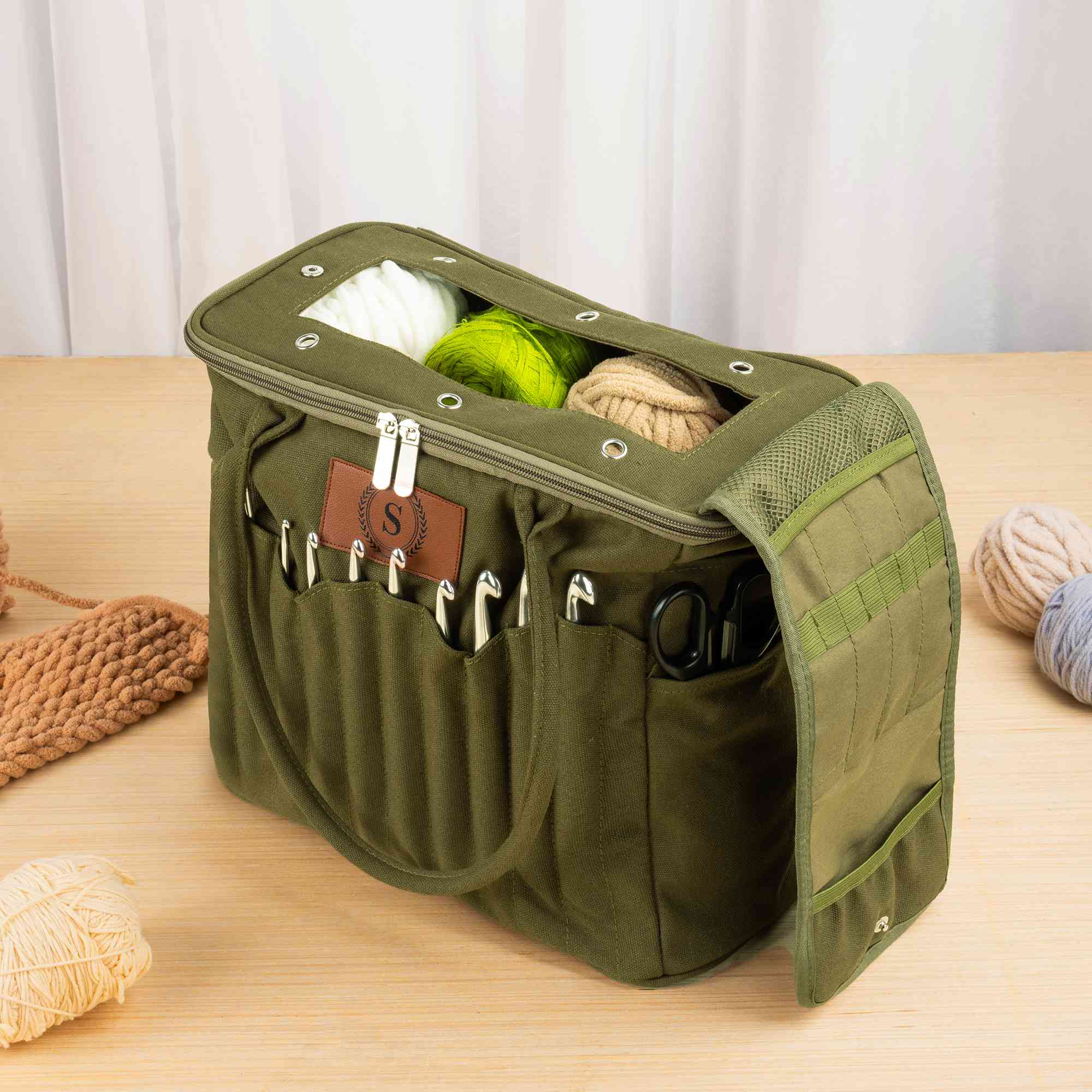 Personalized Canvas Knitting & Crochet Bag