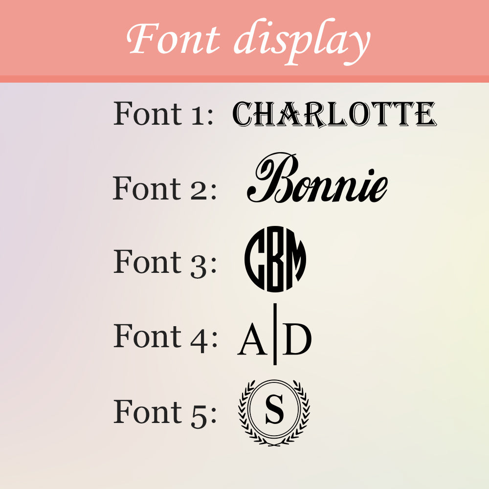 Personalization font and monogram style options