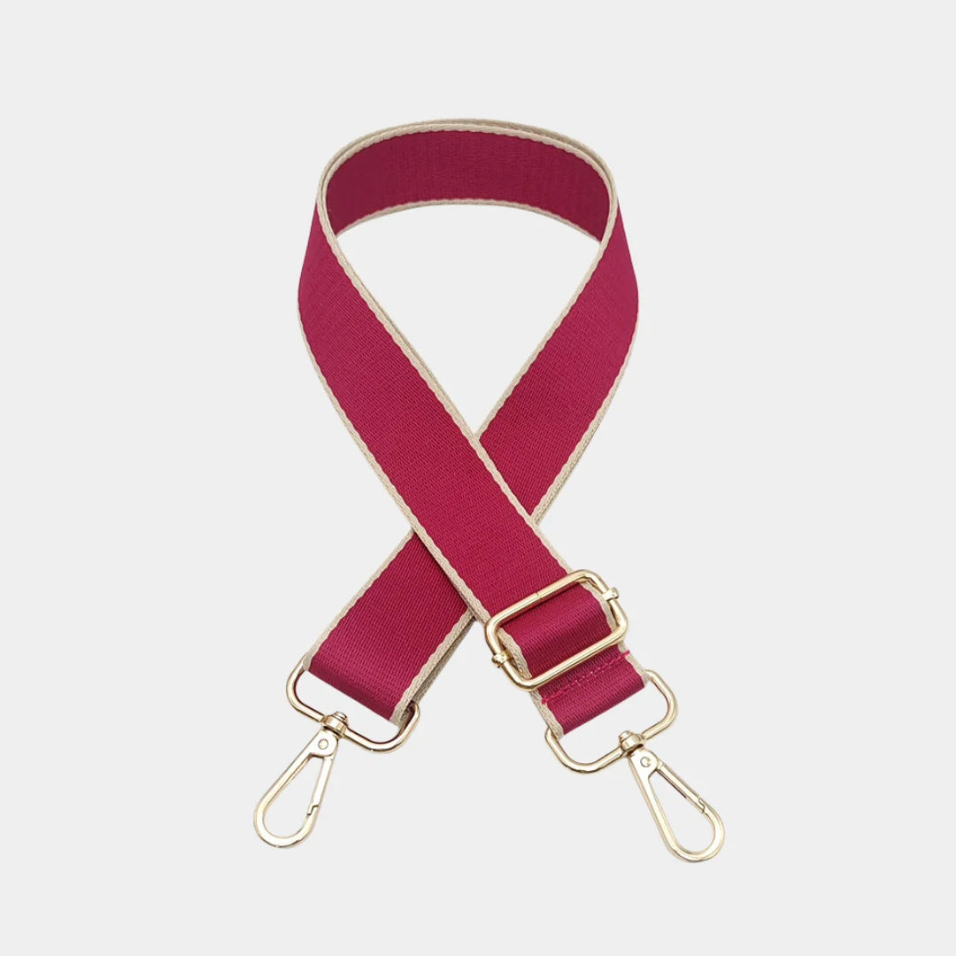 Heritage Stripe strap in Fuchsia & Ivory