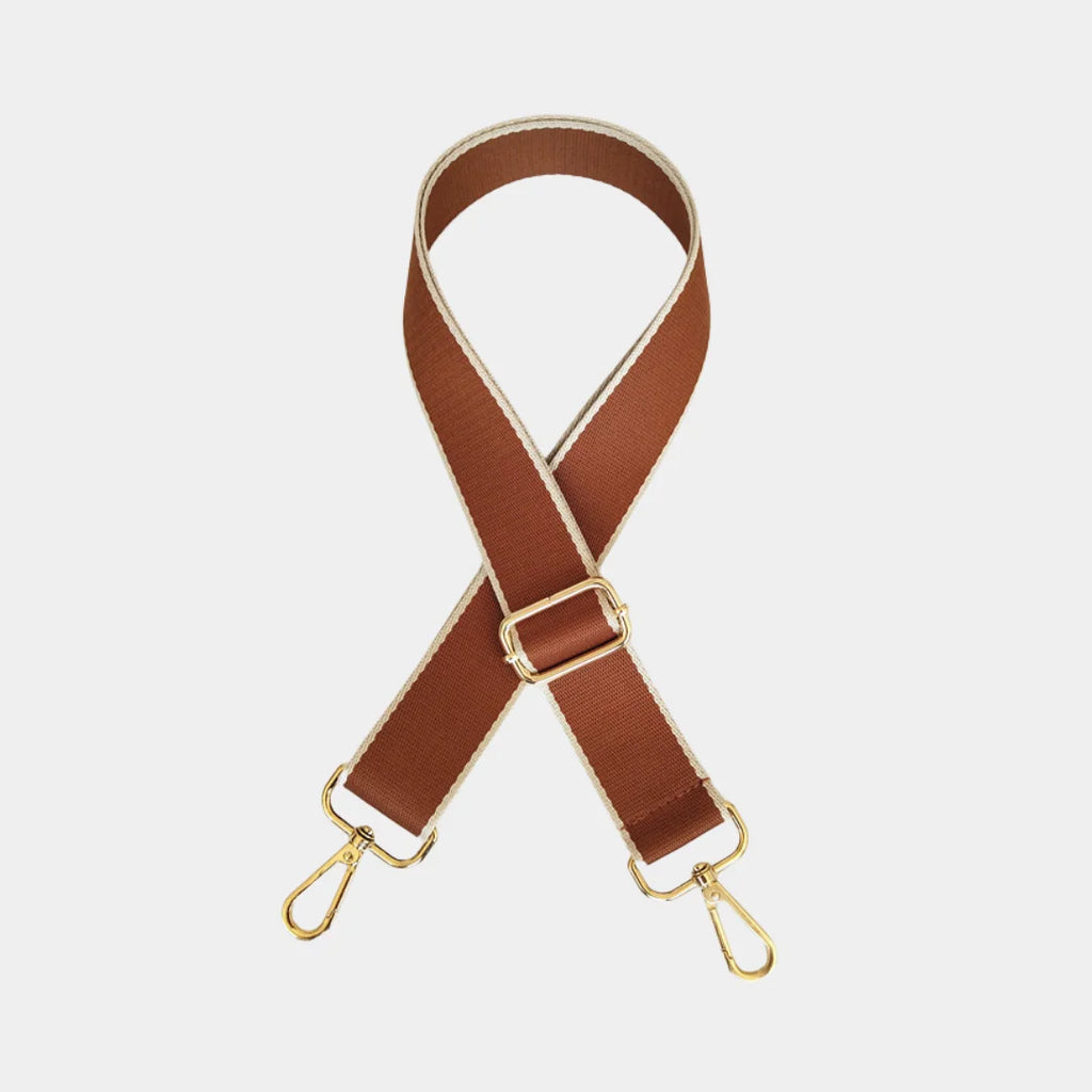 Heritage Stripe strap in Saddle Tan