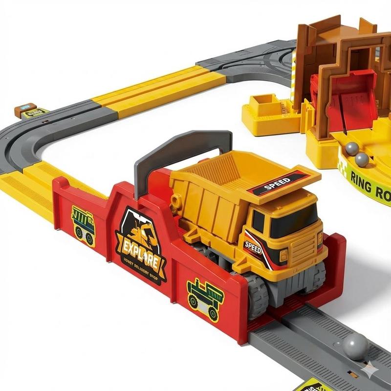 Child rebuilding the quarry layout