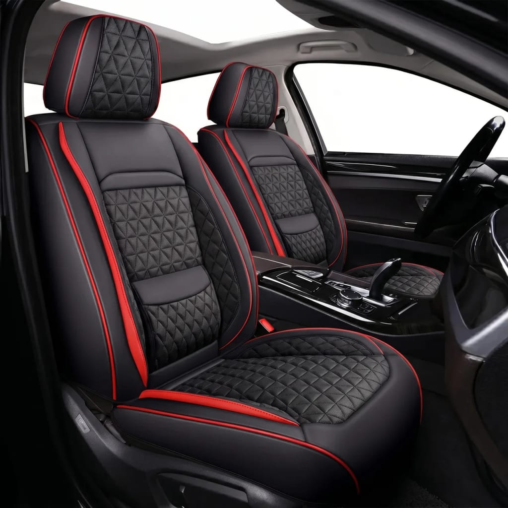 Black with red trim