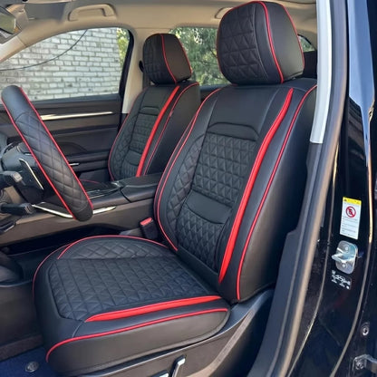 Black with red trim